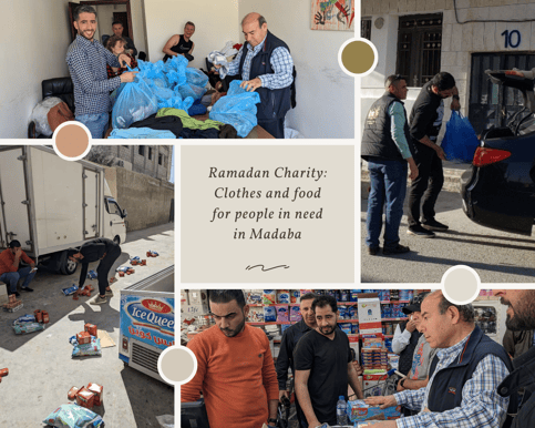 Charity: Food and clothes for refuges in Madaba