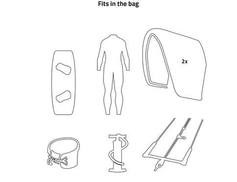 Prolimit Kitesurf Boardbag Golf Ultralight Grey White bei WindSucht