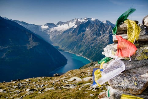 Schlegeisspeichersee von oben Nähe Olperer Hütte