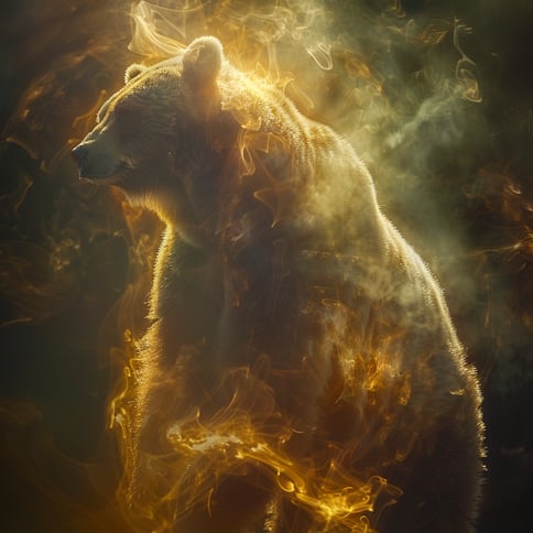 Der Bär symbolisiert den Tod und das Leben.  Der Winterschlaf des Bären kann als Tod interpretiert werden, während seine Rückkehr im Frühling als Wiedergeburt und Erneuerung betrachtet wird.