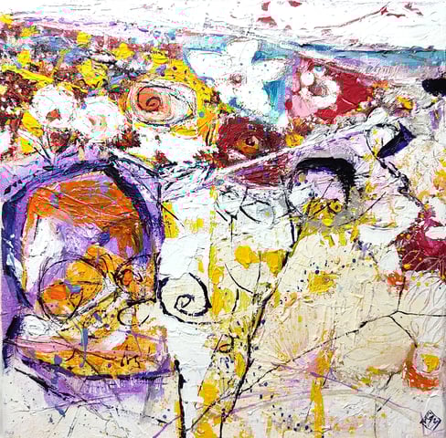 Elisabeth Augendre artiste peintre en Ariège acrylique impressionnisme jardins suspendus 18