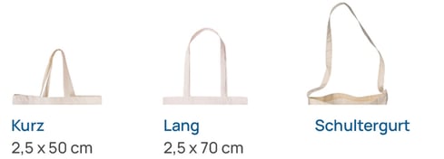 Stoffbeutel Henkel oder Tragegurt