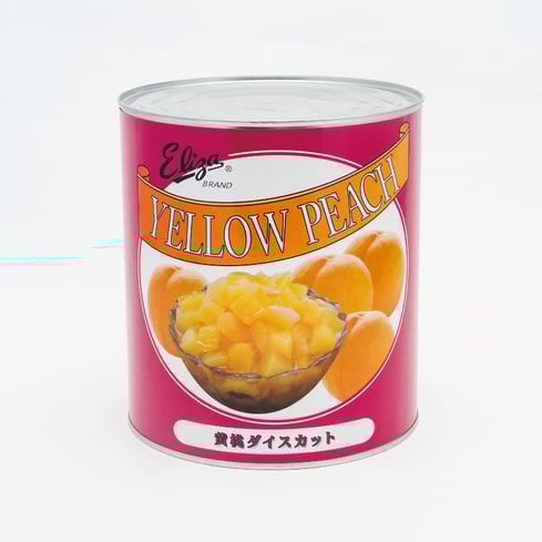 フルーツ缶詰,黄桃,エリザ黄桃ダイスカットライトシラップ,ストー缶詰株式会社