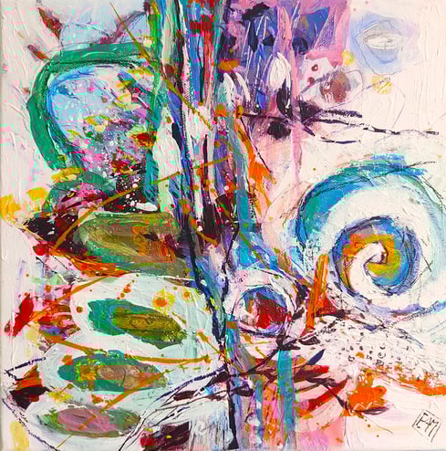 Elisabeth Augendre artiste peintre en ariège acrylique originale jardins suspendus 25