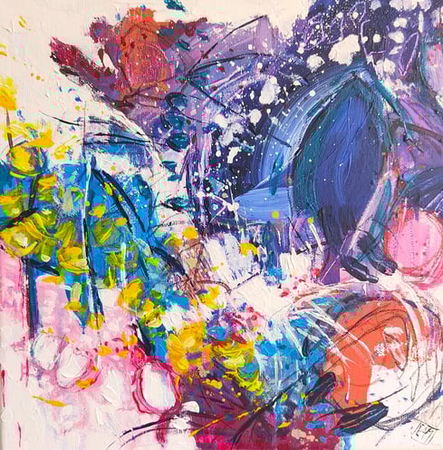 Elisabeth Augendre artiste peintre en Ariègge acrylique originale jardins suspendus 26