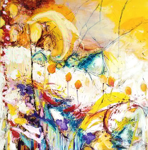 Elisabeth Augendre artiste peintre en Ariège acrylique impressionnisme jardins suspendus 29