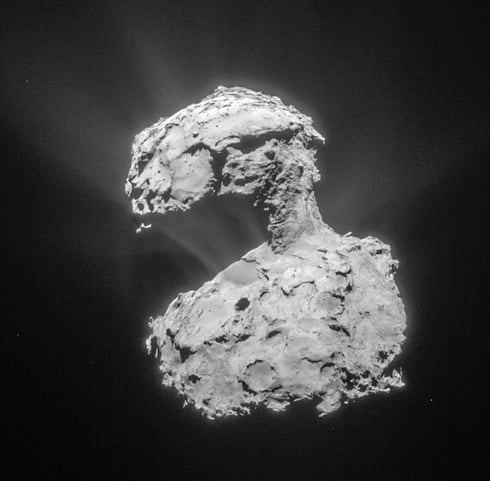 Komet 67P am 14 März 2015, aufgenommen durch Rosettas NavCam (Credit: ESA/Rosetta/NAVCAM – CC BY-SA IGO 3.0)