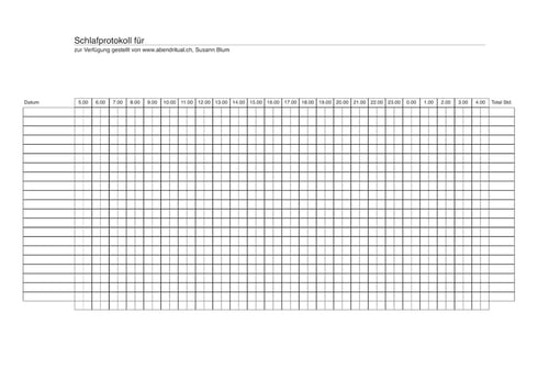 schlafprotokoll baby vorlage gratis download