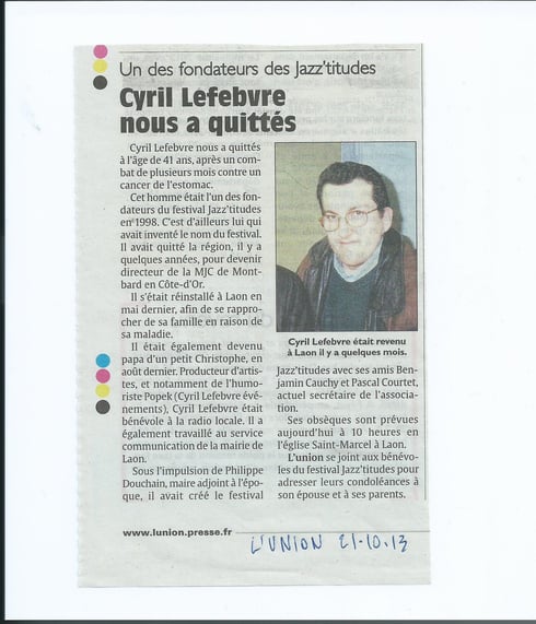 Nécrologie Cyril Lefebvre