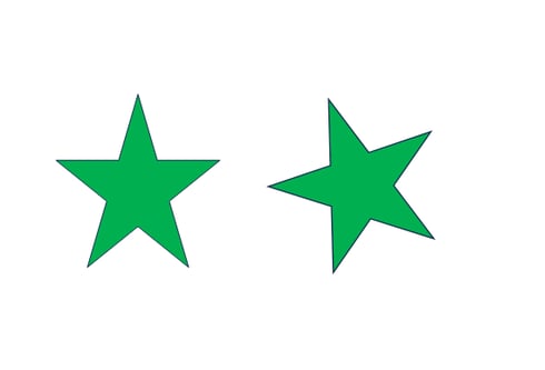 ファイブポイントスターは縦横の傾きで見栄えが変わる