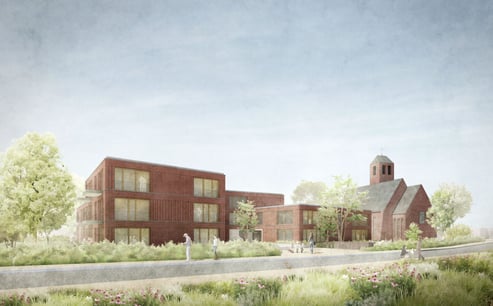 Gemeindehaus, Kita und Wohnungsbau bei der St. Michaelskirche Hamburg Sülldorf 3.Preis Herr & Schnell Architekten Hamburg