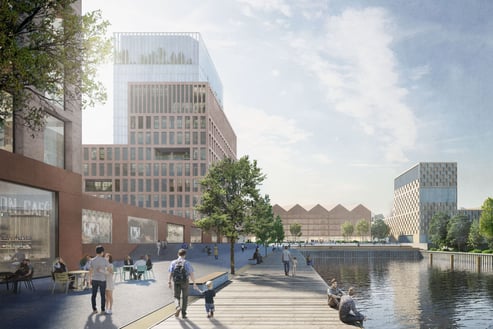 Quartiersentwicklung Halbinsel Kesselstraße Düsseldorf Städtebaulicher Wettbewerb 2019 Anerkennung Herr & Schnell Architekten Hamburg