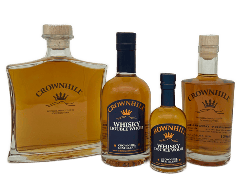 Whisky Single Malt Double Wood  Crownhill Destillerie Brennerei karaffe