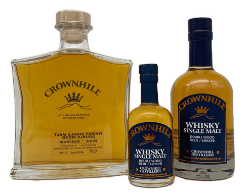 Whisky Single Malt Double Wood  Crownhill Destillerie Brennerei karaffe