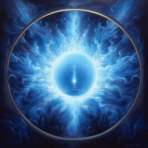 Das spirituelle blaue Licht ist eine Quelle der Inspiration und der Erneuerung.