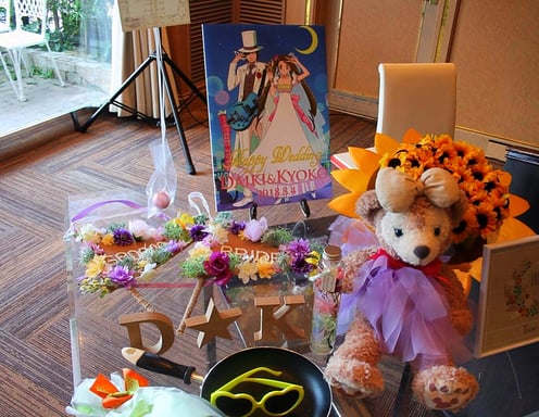 似顔絵ウェルカムボード設置風景