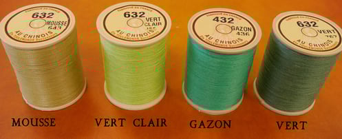 Comparaison fil au chinois vert