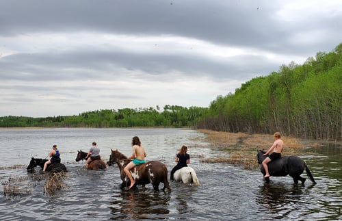Yes it was May and the crew was playing in the water!  What fun they had.