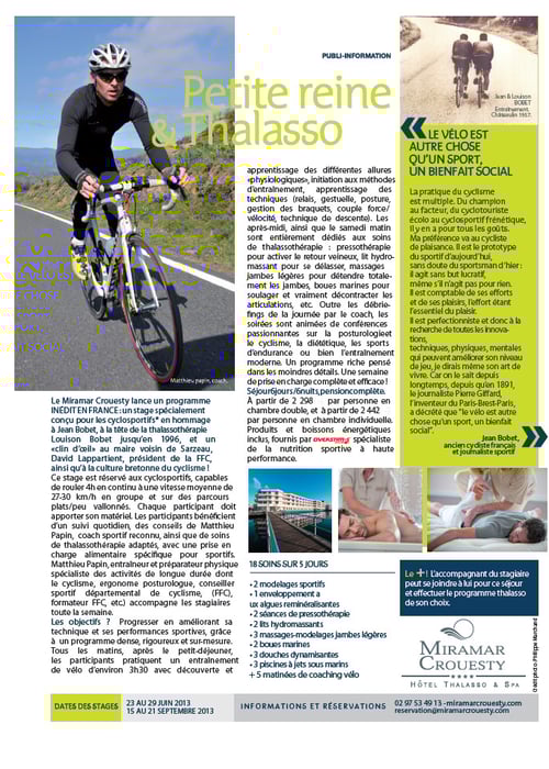 Communiqué de presse Stage FTC SPORT Miramar Crouesty 4****