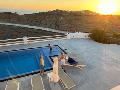 Die Terrasse unserer Unterkunft Maison Marilia Villa.