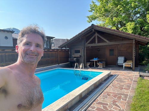 Der Pool vom Hotel Leonsteinerhof: Ganz für mich alleine!