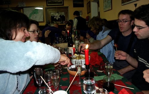 Trotz den vielen Gängen zuvor. Das Schoggi-Fondue war der Hit!