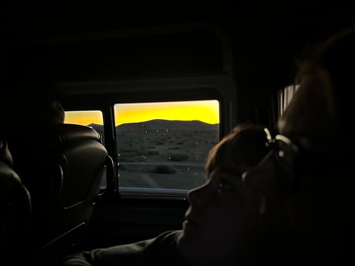 Auf der Fahrt nach Casablanca erlebten wir einen herrlichen Sonnenaufgang.