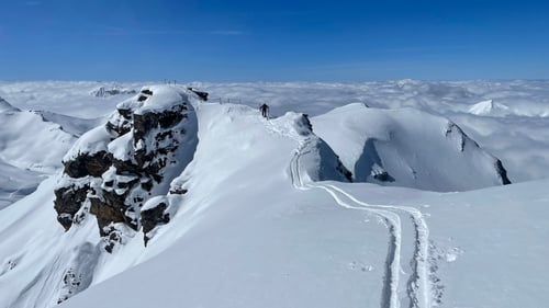 Sandro auf dem Westgrat in Richtung Sattel.