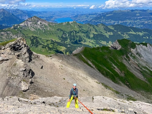 Was für ein Panorama. Selbst beim Abseilen.