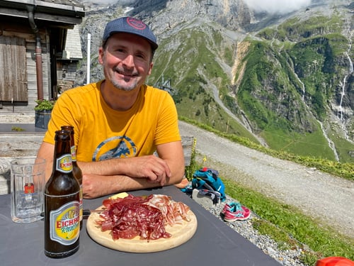 2020/07: Die Brotzeitplatte nach der Bergtour - So mag ich das!