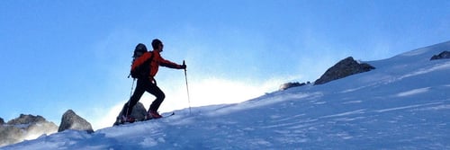 Olli auf dem Bergrücken zum Ostgipfel.