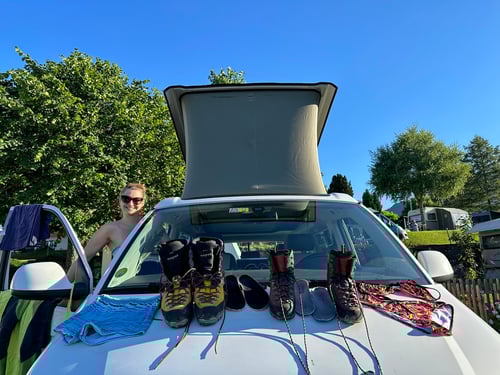 Auf dem Campingplatz Panorama in Aeschi bei Spiez.