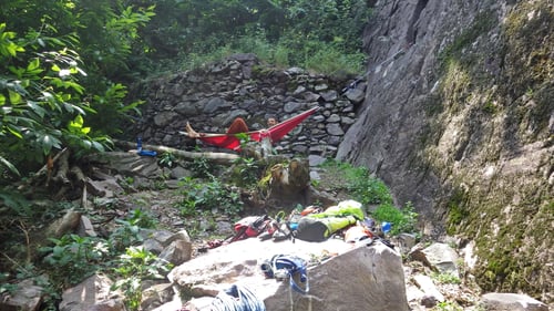 Siesta in der Hängematte.