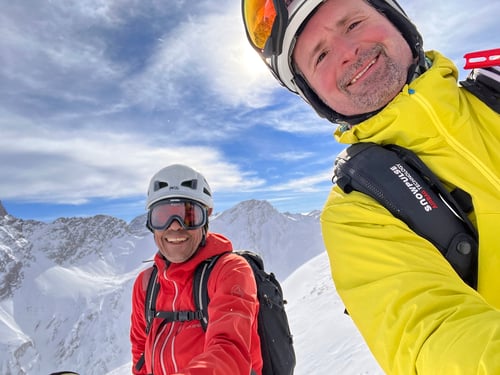 Gute Stimmung am Gipfel vor der Abfahrt.