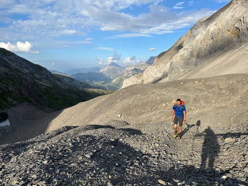 Dominik im Aufstieg zur Dürrsee-Ebene