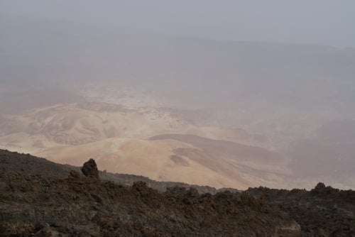 Beschränkte Aussicht vom Gipfel