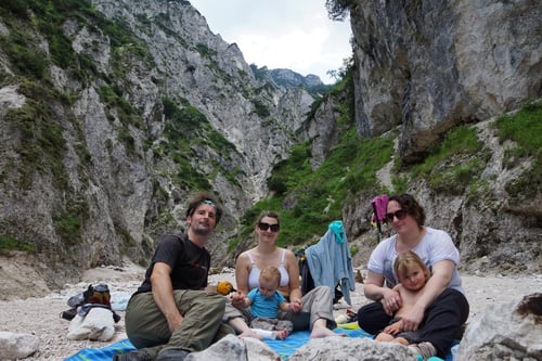 Rast in der Schlucht.