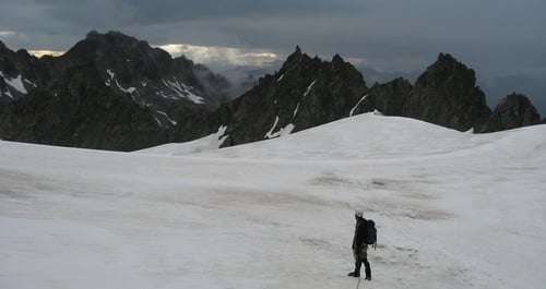 Auf dem Keschgletscher.
