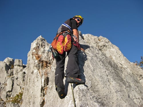 Olli in der lezten Seillänge