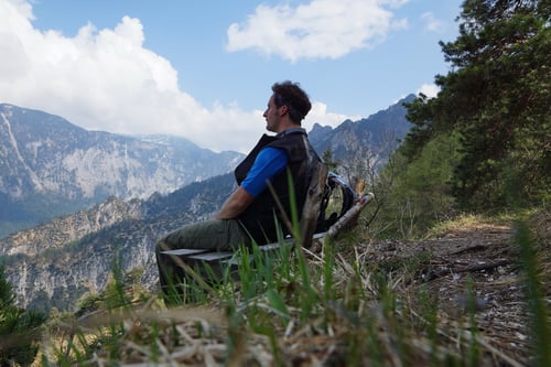 Eine der wenigen Pausen auf der Wanderung. Es war einfach zu schön um anzuhalten...