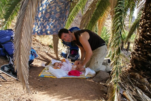 Windelwechel unter der Palme.