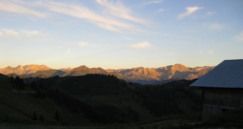 Unsere Aussicht beim Abendessen