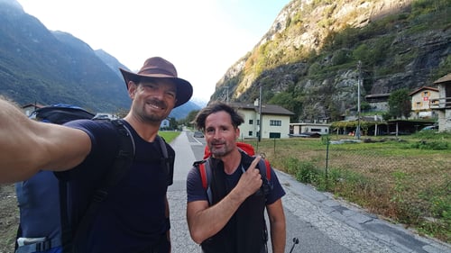 In Pollegio am Talboden angekommen. Yes, we did it!