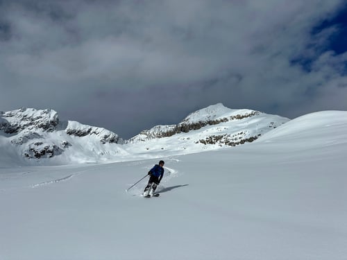 Spritzige Abfahrt hinunter zur Chiematte.