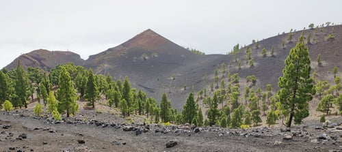 Bilderbuch Vulkankegel wohin man schaute.