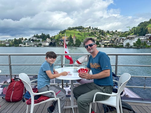 Auf Deck des Passagierschiffs Diamant