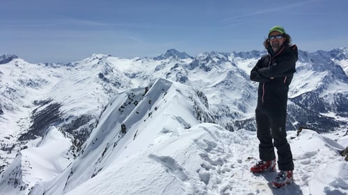 Auf dem Gipfel des Piz Lagrev