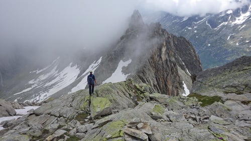 Dominik beim Abstieg über den Ostgrat