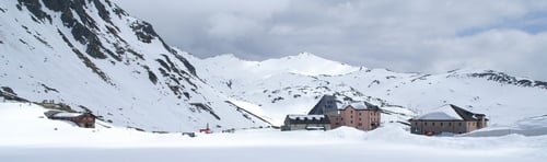 Blick von unserem Biwak auf das Hospiz