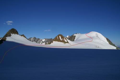 Die Aufstiegsroute zum Gwächtenhorn